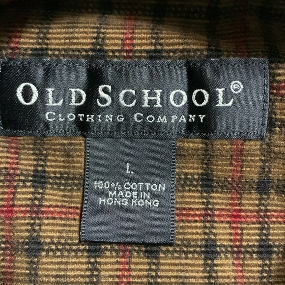 OLD SCHOOL Mens Plaid Corduroy Button Down Size Large Shirt Academia Gorpcore - Picture 8 of 11